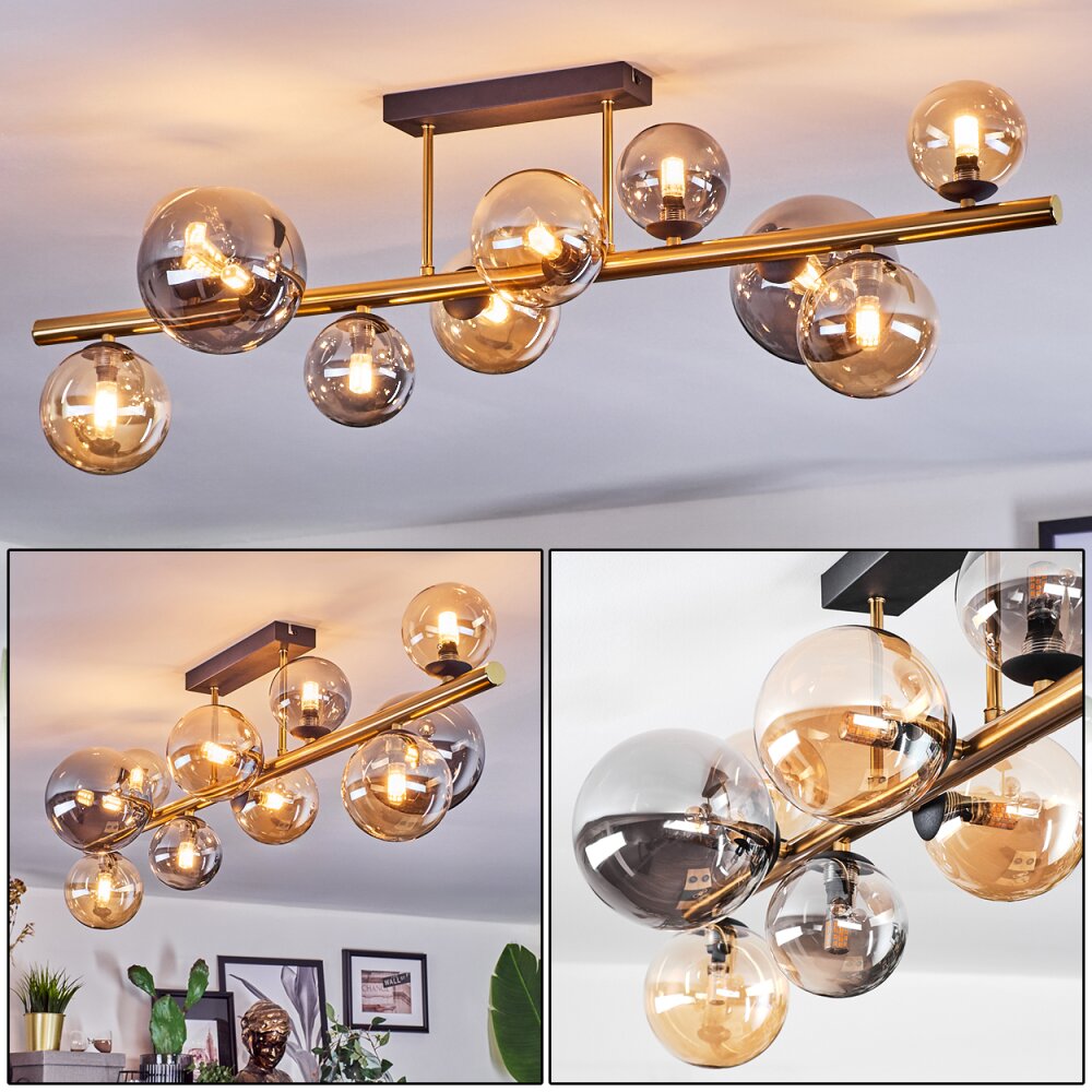 Chehalis Plafoniera, Lampada a sfera Oro, Nero, 10-Luci main product photo