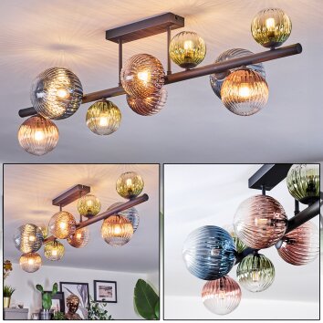 Chehalis Plafoniera, Lampada a sfera Blu, Verde, Chiaro, Ramato, 10-Luci