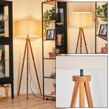 Flemming Lampada da terra Legno scuro, Nero, 1-Luce