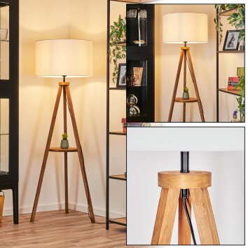 Flemming Lampada da terra Legno scuro, Nero, 1-Luce