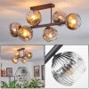 Ripoll Plafoniera, Lampada a sfera Cromo, Chiaro, Grigio fumo, 6-Luci