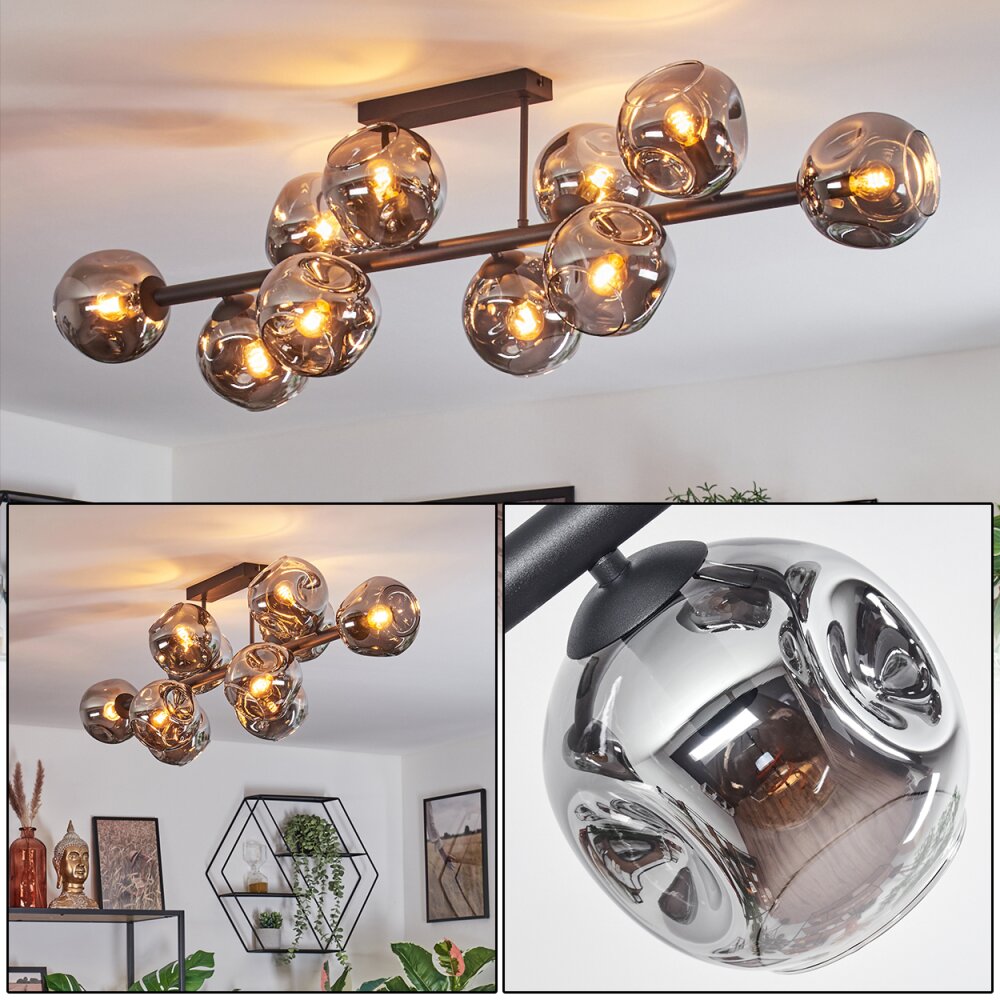 Ripoll Plafoniera, Lampada a sfera Grigio fumo, 10-Luci main product photo