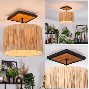 Granja Plafoniera Écru, Nero, 1-Luce