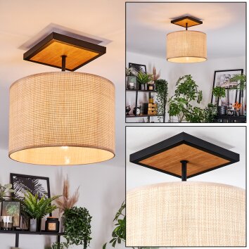 Sabadim Plafoniera Écru, Nero, 1-Luce