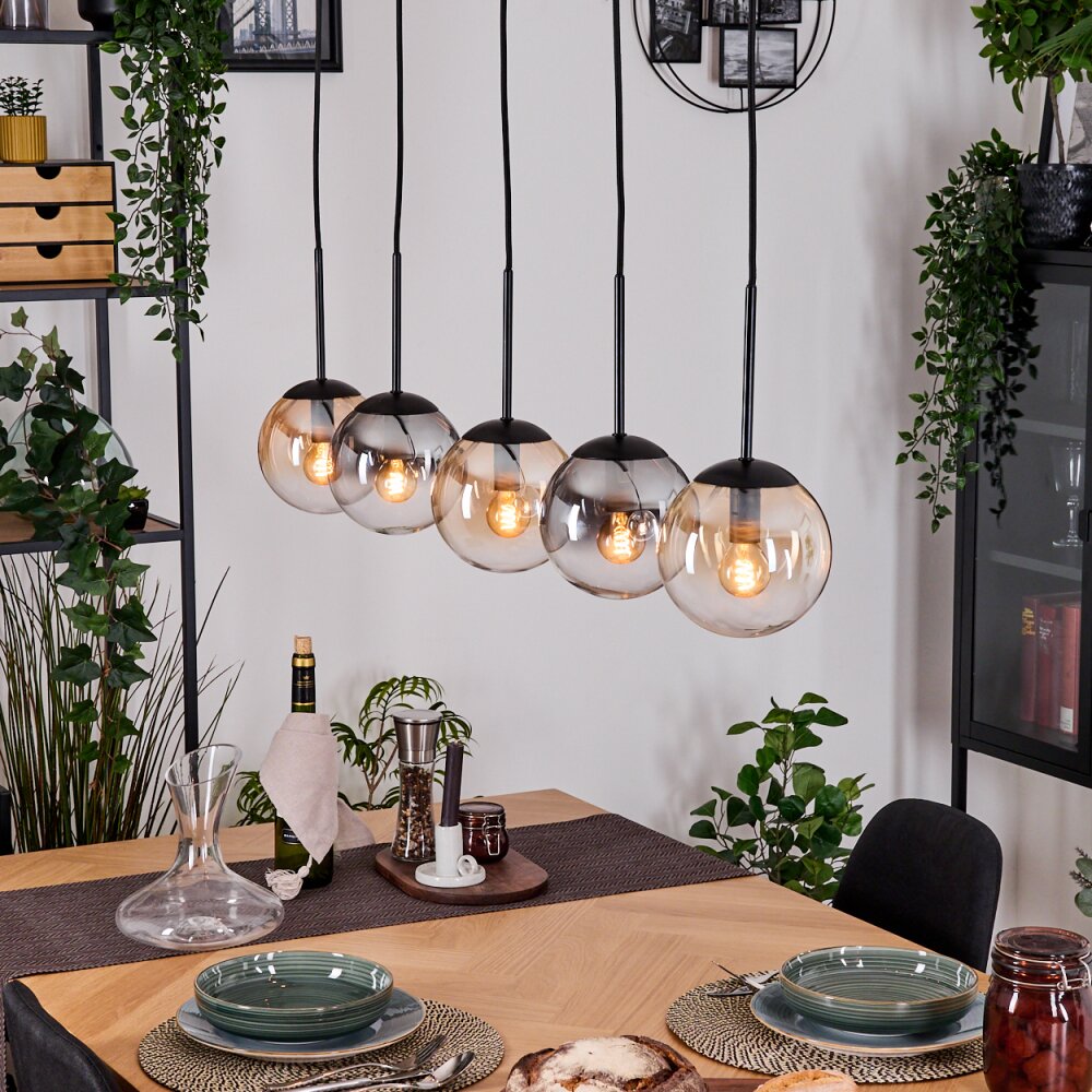 Gastor Lampadario a sospensione, Lampada a sfera, Lampada a sospensione Ambrato, Chiaro, Grigio fumo, 5-Luci main product photo
