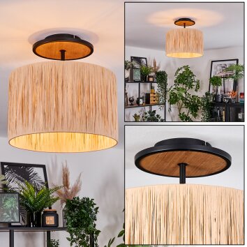 Granja Plafoniera Écru, Nero, 1-Luce