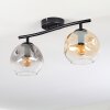 Ripoll Plafoniera, Lampada a sfera Ambrato, Chiaro, Grigio fumo, 2-Luci
