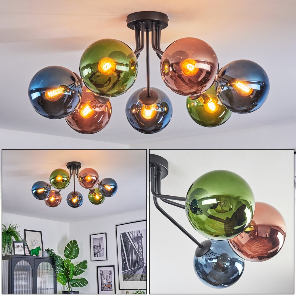 Gastor Plafoniera, Lampada a sfera 82 cm Blu, Verde, Ramato, 7-Luci main product photo