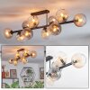 Koyoto Plafoniera, Lampada a sfera Ambrato, Chiaro, Grigio fumo, 10-Luci