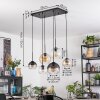 Koyoto Lampadario a sospensione, Lampada a sfera, Lampada a sospensione Ambrato, Chiaro, Grigio fumo, 6-Luci
