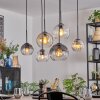 Koyoto Lampadario a sospensione, Lampada a sfera, Lampada a sospensione Ambrato, Chiaro, Grigio fumo, 6-Luci