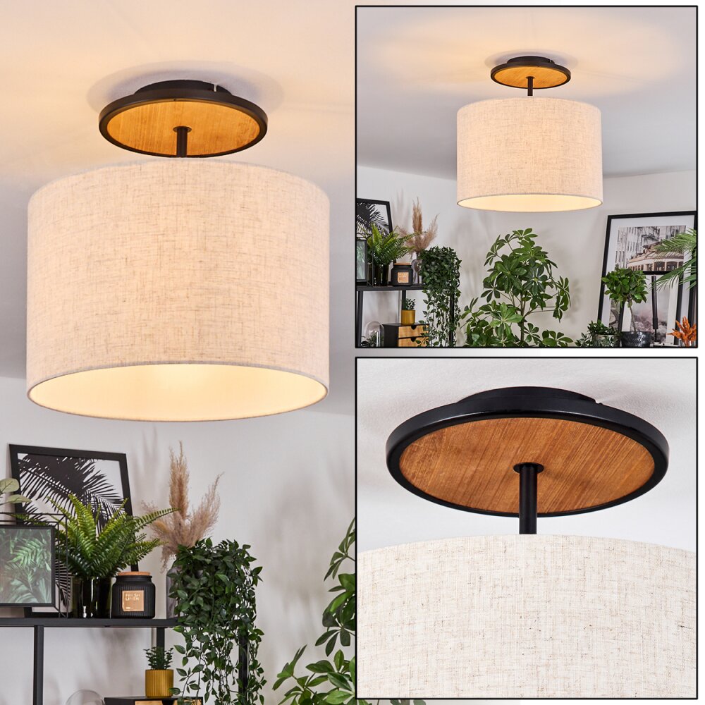 Bassagoda Plafoniera Écru, Nero, 1-Luce main product photo