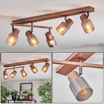 Nelar Plafoniera, Faretto da soffitto Bronzo, Cromo, 5-Luci