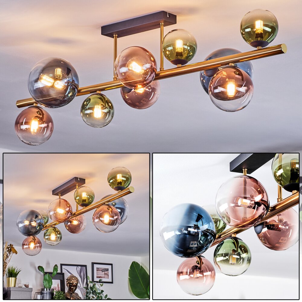 Chehalis Plafoniera, Lampada a sfera Oro, Nero, 10-Luci main product photo
