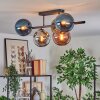 Gastor Plafoniera, Lampada a sfera Blu, Cromo, Verde, Ramato, Grigio fumo, 5-Luci