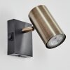 Javel Applique, Faretto da parete Ottone antico, Nero, 1-Luce