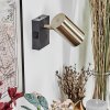 Javel Applique, Faretto da parete Ottone antico, Nero, 1-Luce