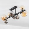 Chehalis Plafoniera, Lampada a sfera Ambrato, Grigio fumo, 8-Luci