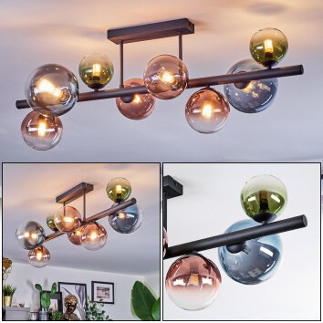 Chehalis Plafoniera, Lampada a sfera Blu, Verde, Chiaro, Ramato, 8-Luci