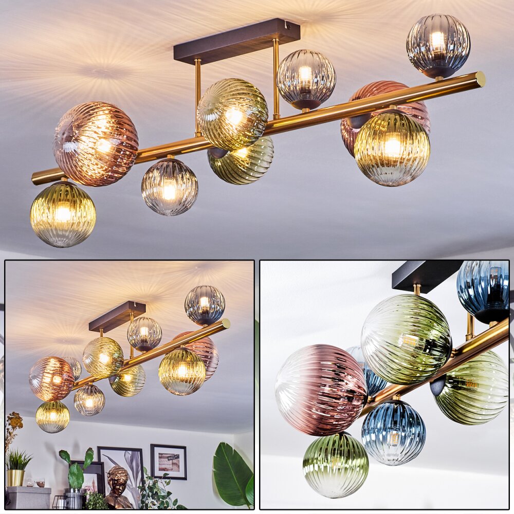 Chehalis Plafoniera, Lampada a sfera Oro, Nero, 10-Luci main product photo