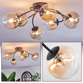 Chehalis Plafoniera, Lampada a sfera 58 cm Ambrato, Chiaro, 6-Luci