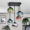Gastor Plafoniera, Lampada a sfera Blu, Cromo, Verde, Chiaro, Ramato, Grigio fumo, 5-Luci
