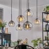 Koyoto Lampadario a sospensione, Lampada a sfera, Lampada a sospensione Ambrato, Chiaro, Grigio fumo, 6-Luci