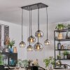 Koyoto Lampadario a sospensione, Lampada a sfera, Lampada a sospensione Chiaro, Grigio fumo, 6-Luci