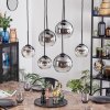 Koyoto Lampadario a sospensione, Lampada a sfera, Lampada a sospensione Chiaro, Grigio fumo, 6-Luci