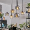 Koyoto Lampadario a sospensione, Lampada a sfera, Lampada a sospensione Ambrato, Chiaro, Grigio fumo, 6-Luci