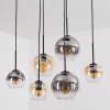 Koyoto Lampadario a sospensione, Lampada a sfera, Lampada a sospensione Ambrato, Chiaro, Grigio fumo, 6-Luci
