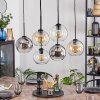 Koyoto Lampadario a sospensione, Lampada a sfera, Lampada a sospensione Ambrato, Chiaro, Grigio fumo, 6-Luci