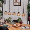 Koyoto Lampadario a sospensione, Lampada a sfera, Lampada a sospensione Écru, Nero, 5-Luci