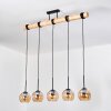 Koyoto Lampadario a sospensione, Lampada a sfera, Lampada a sospensione Écru, Nero, 5-Luci