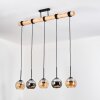 Koyoto Lampadario a sospensione, Lampada a sfera, Lampada a sospensione Écru, Nero, 5-Luci
