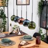 Koyoto Lampadario a sospensione, Lampada a sfera, Lampada a sospensione Écru, Nero, 5-Luci