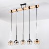 Koyoto Lampadario a sospensione, Lampada a sfera, Lampada a sospensione Écru, Nero, 5-Luci