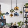 Koyoto Lampadario a sospensione, Lampada a sfera, Lampada a sospensione Blu, Oro, Verde, Chiaro, 6-Luci