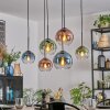 Koyoto Lampadario a sospensione, Lampada a sfera, Lampada a sospensione Blu, Verde, Chiaro, Ramato, 6-Luci