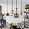 Koyoto Lampadario a sospensione, Lampada a sfera, Lampada a sospensione Ambrato, Chiaro, Grigio fumo, 6-Luci