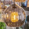 Koyoto Lampadario a sospensione, Lampada a sfera, Lampada a sospensione Ambrato, Chiaro, Grigio fumo, 6-Luci