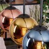 Koyoto Lampadario a sospensione, Lampada a sfera, Lampada a sospensione Écru, Nero, 5-Luci