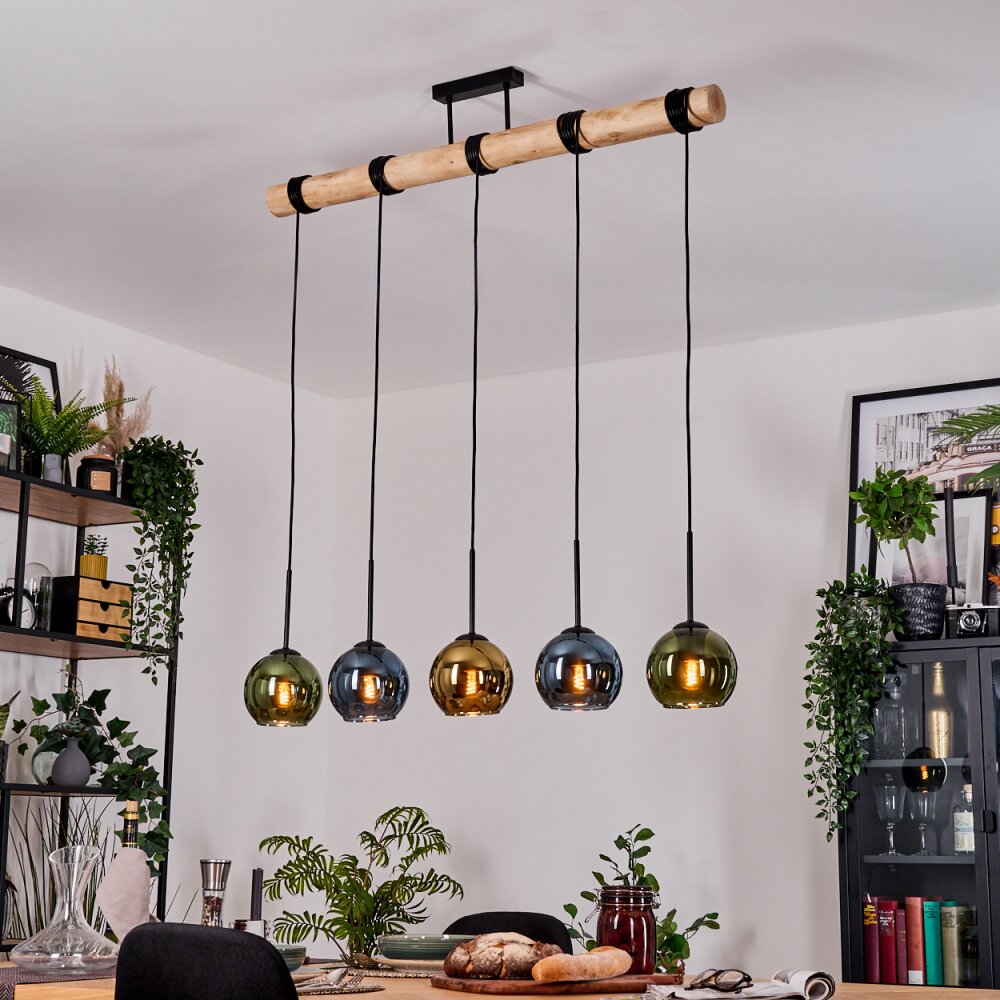 Koyoto Lampadario a sospensione, Lampada a sfera, Lampada a sospensione Écru, Nero, 5-Luci main product photo