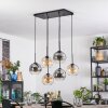 Koyoto Lampadario a sospensione, Lampada a sfera, Lampada a sospensione Ambrato, Chiaro, Grigio fumo, 6-Luci