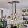 Koyoto Lampadario a sospensione, Lampada a sfera, Lampada a sospensione Ambrato, Chiaro, Grigio fumo, 6-Luci