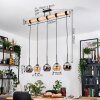 Koyoto Lampadario a sospensione, Lampada a sfera, Lampada a sospensione Écru, Nero, 5-Luci
