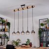 Koyoto Lampadario a sospensione, Lampada a sfera, Lampada a sospensione Écru, Nero, 5-Luci