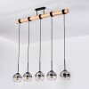 Koyoto Lampadario a sospensione, Lampada a sfera, Lampada a sospensione Écru, Nero, 5-Luci