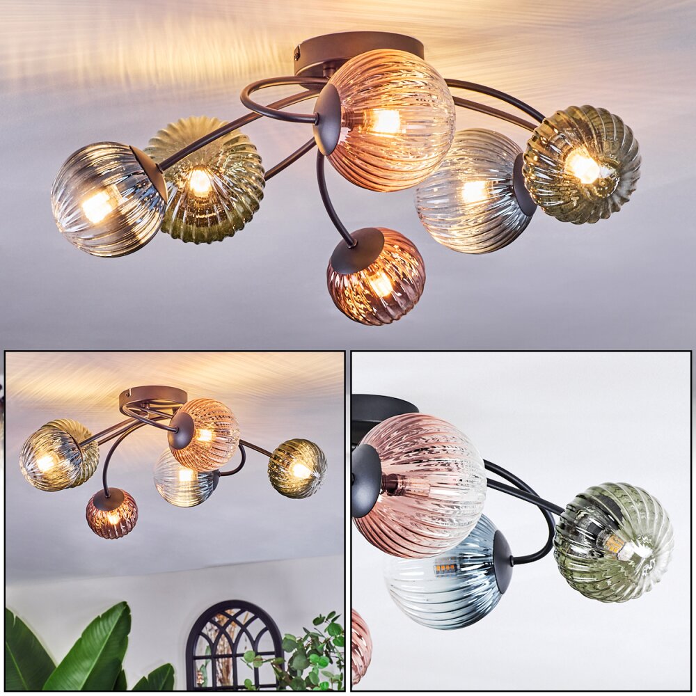 Chehalis Plafoniera, Lampada a sfera Blu, Verde, Chiaro, Ramato, 6-Luci main product photo