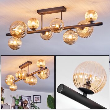 Chehalis Plafoniera, Lampada a sfera Ambrato, 8-Luci